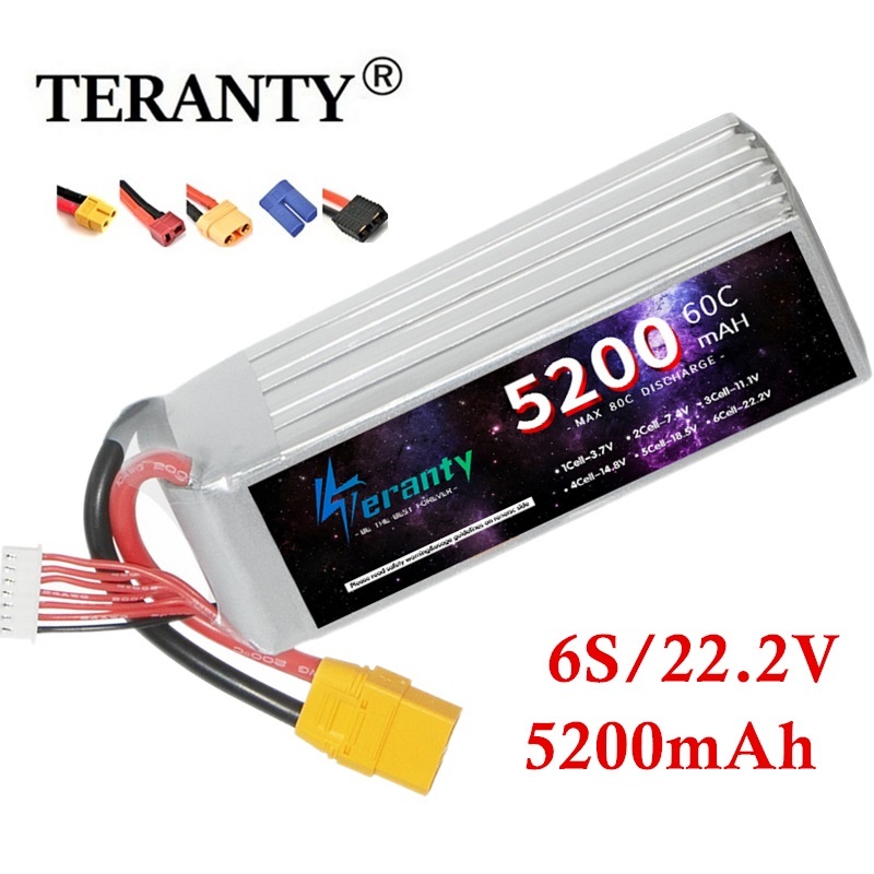 Lipo Battery 6S - TERANTY-Batterie Lipo 6S, 5200mAh, 22.2V 60C,