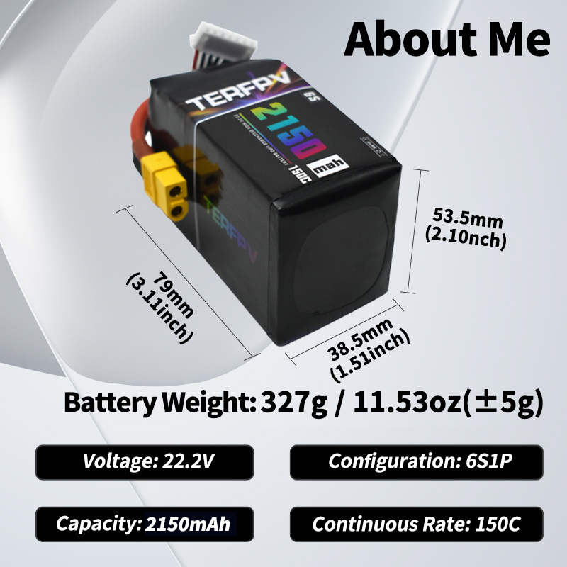 Batterie Lipo TERFPV 6S 22.2V  - Lipo Battery 6S avis et prix