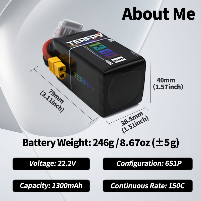 Batterie Lipo TERFPV 6S 22.2V  - Lipo Battery 6S avis et prix