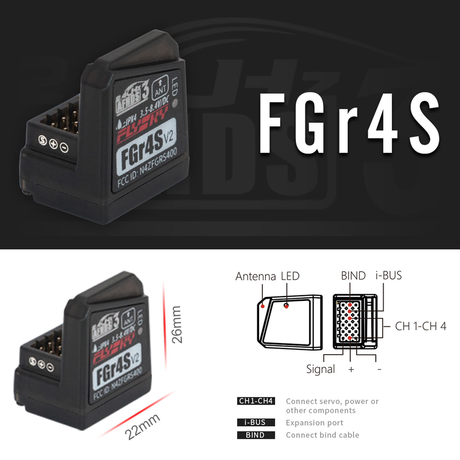 Récepteur Flysky FGR4S V2 AFHD - Flysky Transmitter avis et prix