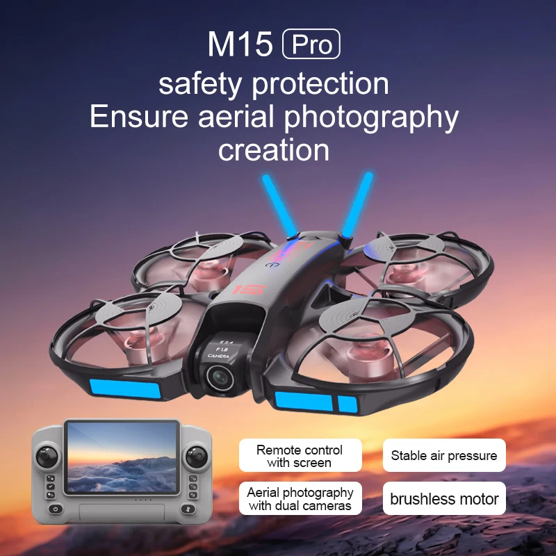 Nouveau drone FPV M15 2026 ave - Brushed Drone Motor avis et prix