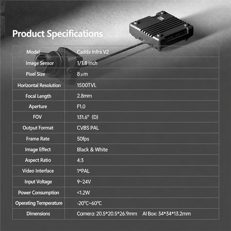 Caméra FPV analogique Infra V2 - Analog Fpv Camera avis et prix