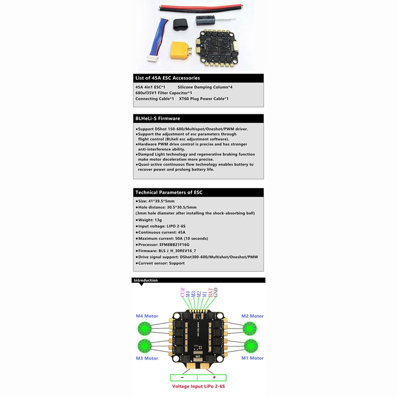 ● Pile FPV F4 V3S PLUS FC&ESC  - Rc Drone avis et prix