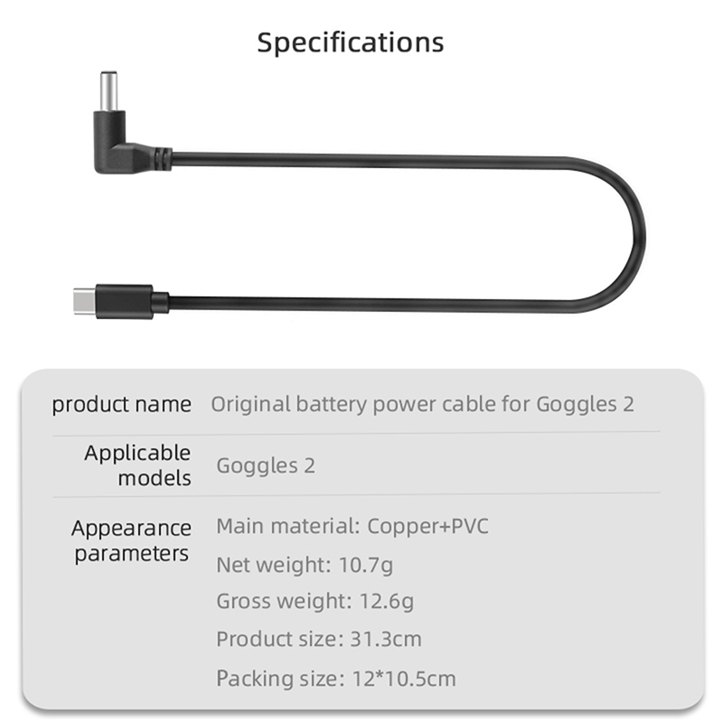 Câble de batterie pour lunette - Dji Goggles avis et prix